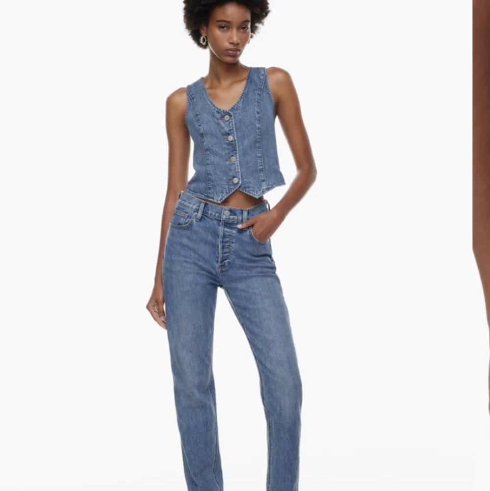Hi rise 90s straight leg cigarette jean